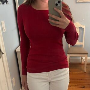 Banana Republic Rich Red Long Sleeve Tee